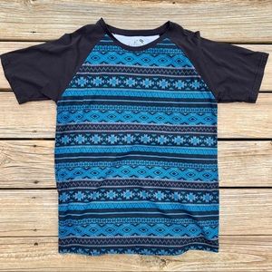 Black and Teal Tribal Tee